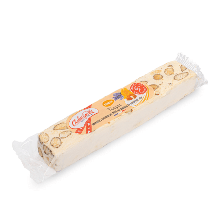 Nougat tendre aux Amandes naturelles et Miel de Lavande IGP – Barre 100g