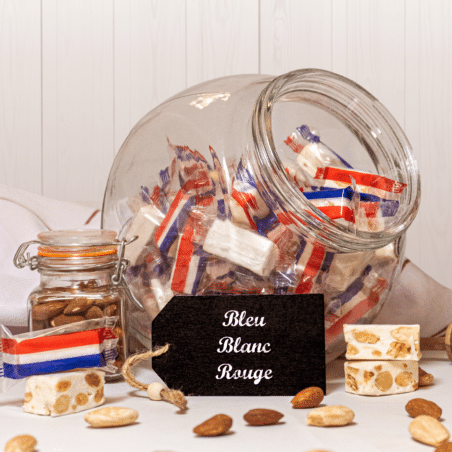 Nougat tendre Bleu-Blanc-Rouge au détail – poche 500g